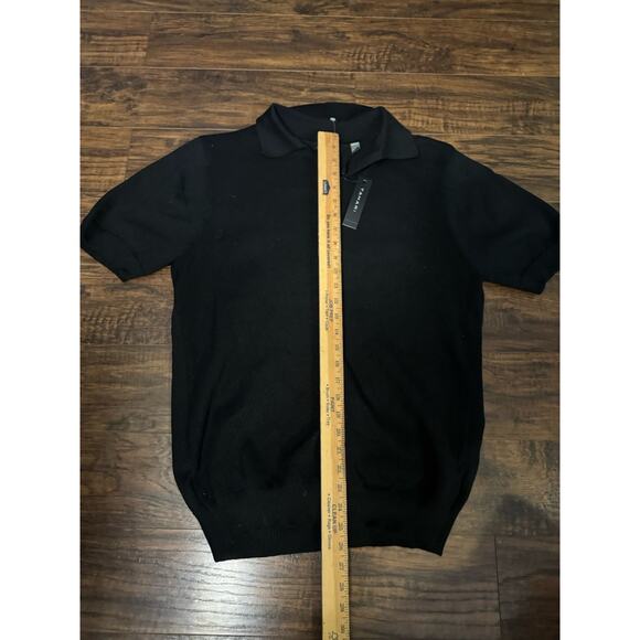 Tahari Men’s Short Sleeve Collared Knit Sweater black Size Medium NEW - Picture 5 of 7